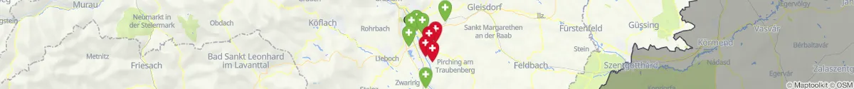 Kartenansicht für Apotheken-Notdienste in der Nähe von Vasoldsberg (Graz-Umgebung, Steiermark)